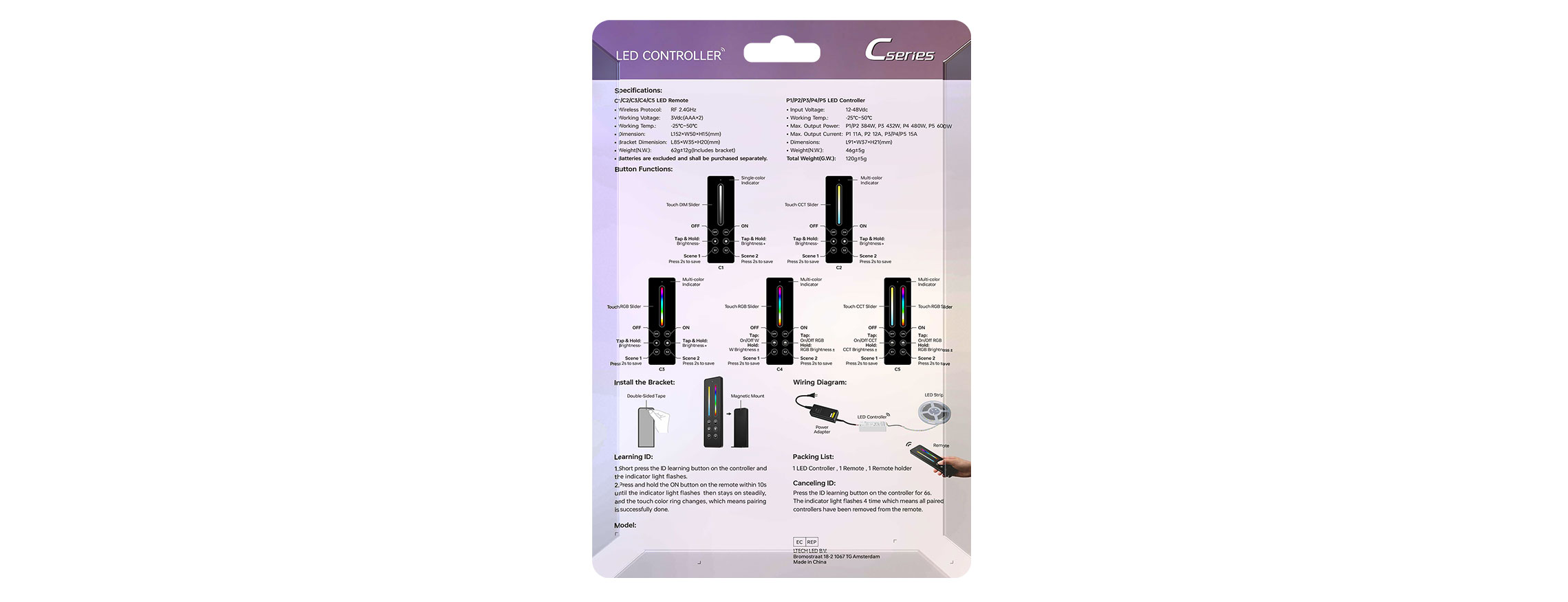C Series CT LED Color Controller Kit C2+P2(Single-zone)