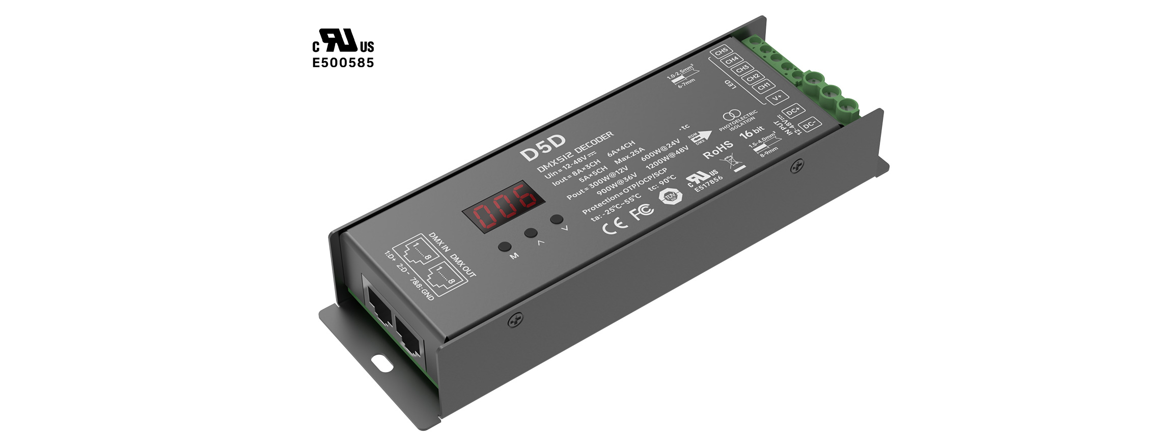 5CH CV DMX/RDM Decoder Max D5D(RJ45 DMX interfaces)