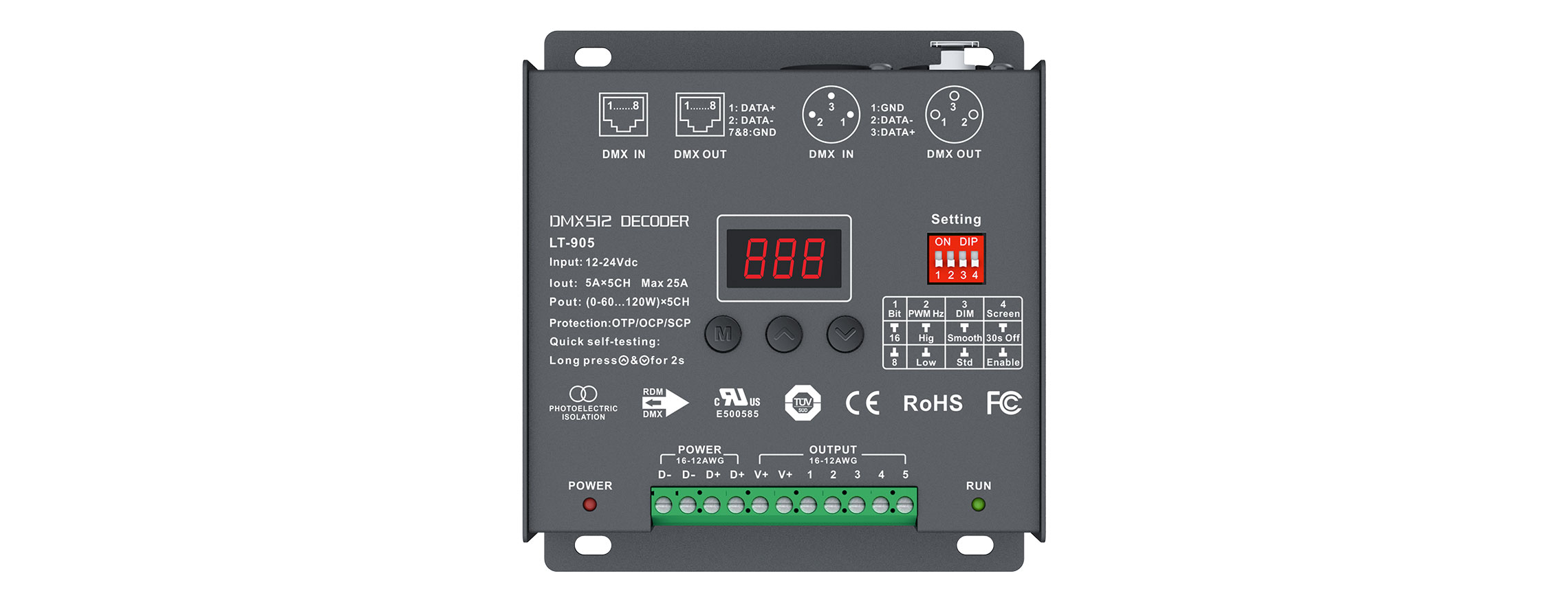 5CH CV DMX Decoder LT-905